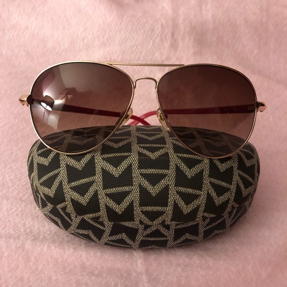 Michael Kors Rose Gold Aviator Sunglasses